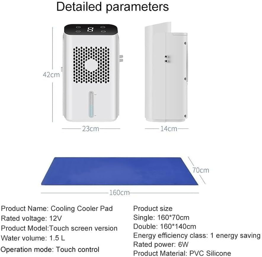 Surmatelas rafraîchissant à eau avec écran LCD