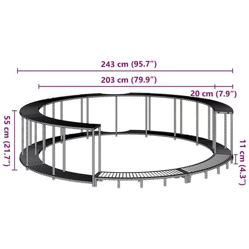 Habillage de spa jacuzzi en résine tressée 243 cm