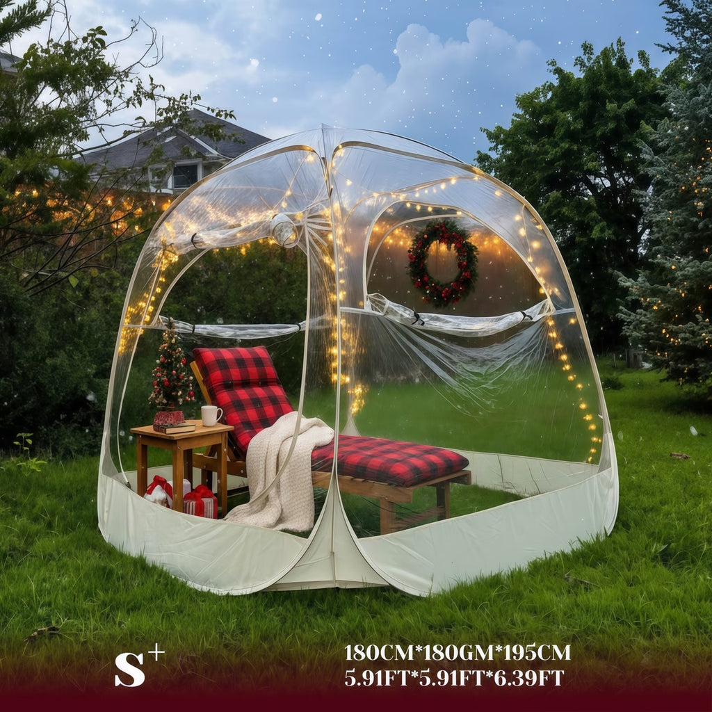 Tente ronde transparente pop-up en PVC pour jardin
