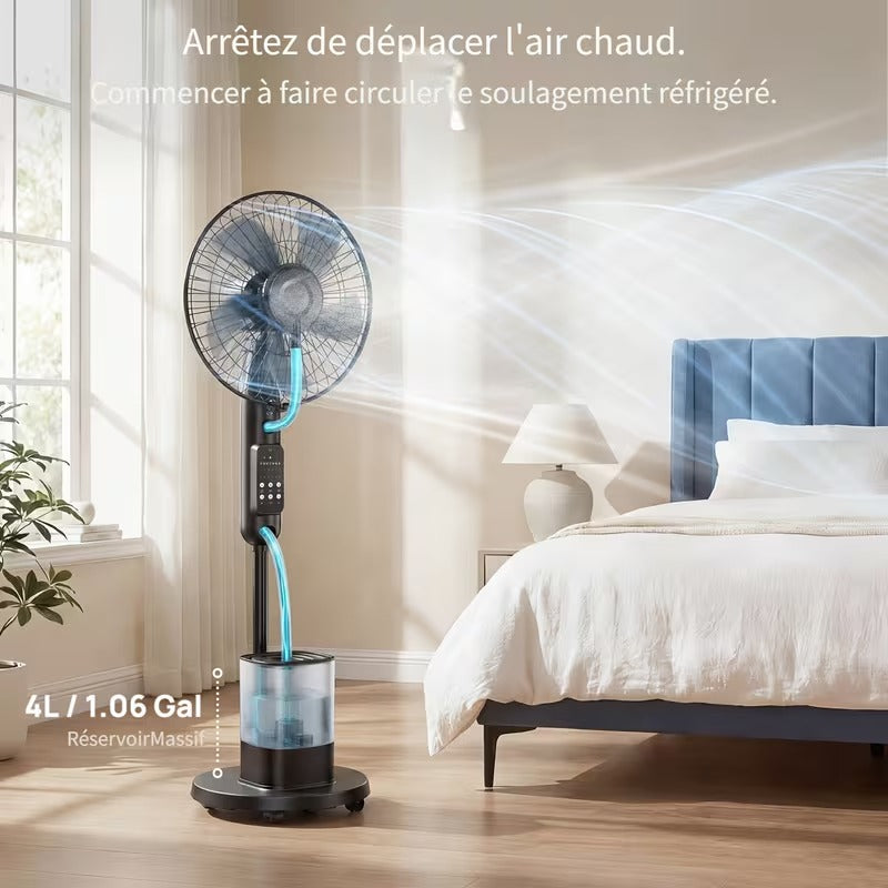 Ventilateur brumisateur sur pied 4 L