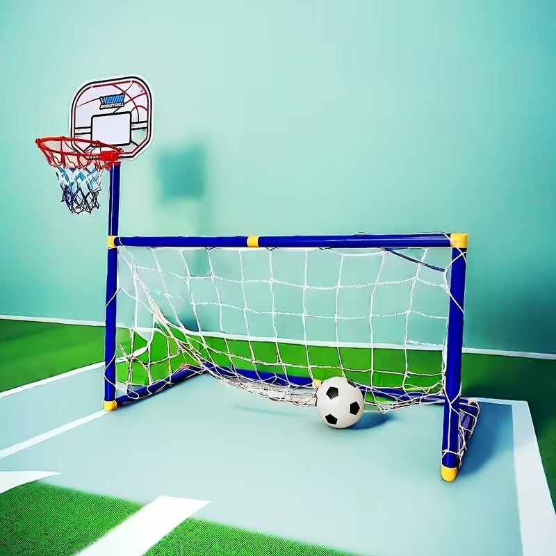 Jeu basket et foot 2-en-1 pour enfant