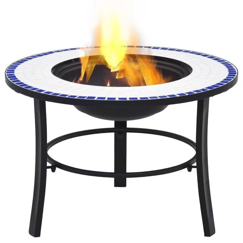 Brasero pliable mosaïque bleu 68 cm