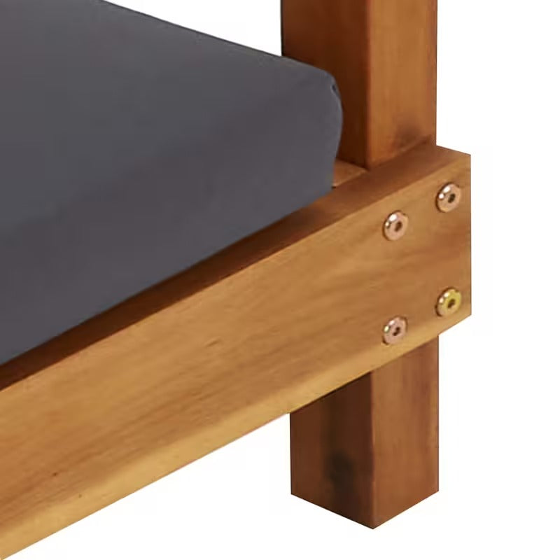 Bain de soleil double en bois avec rideaux