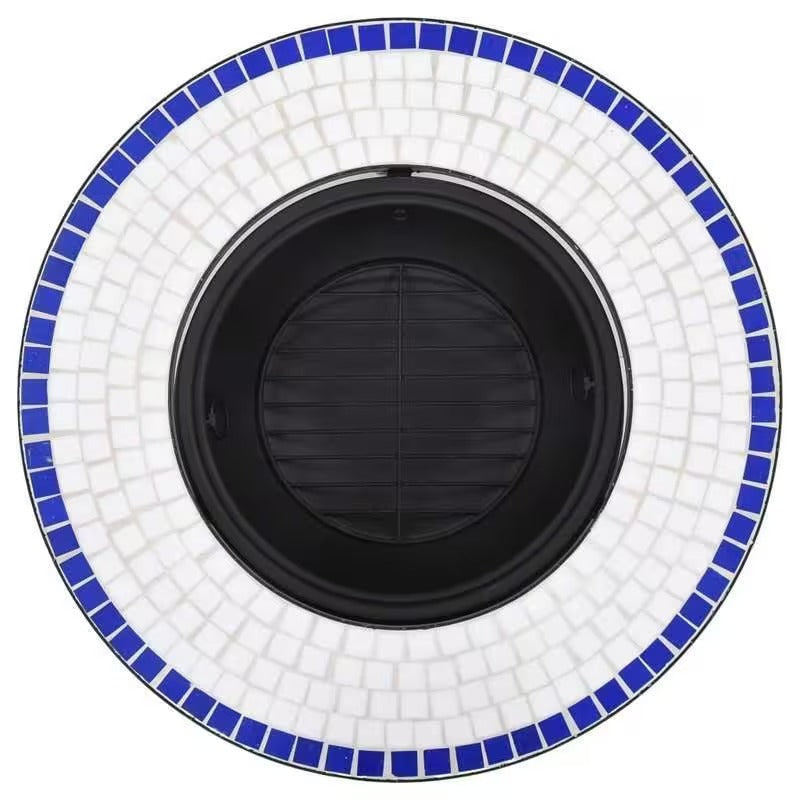 Brasero pliable mosaïque bleu 68 cm