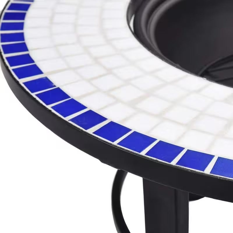 Brasero pliable mosaïque bleu 68 cm