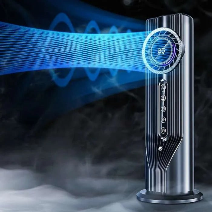 Ventilateur sur socle LED avec réservoir d’eau