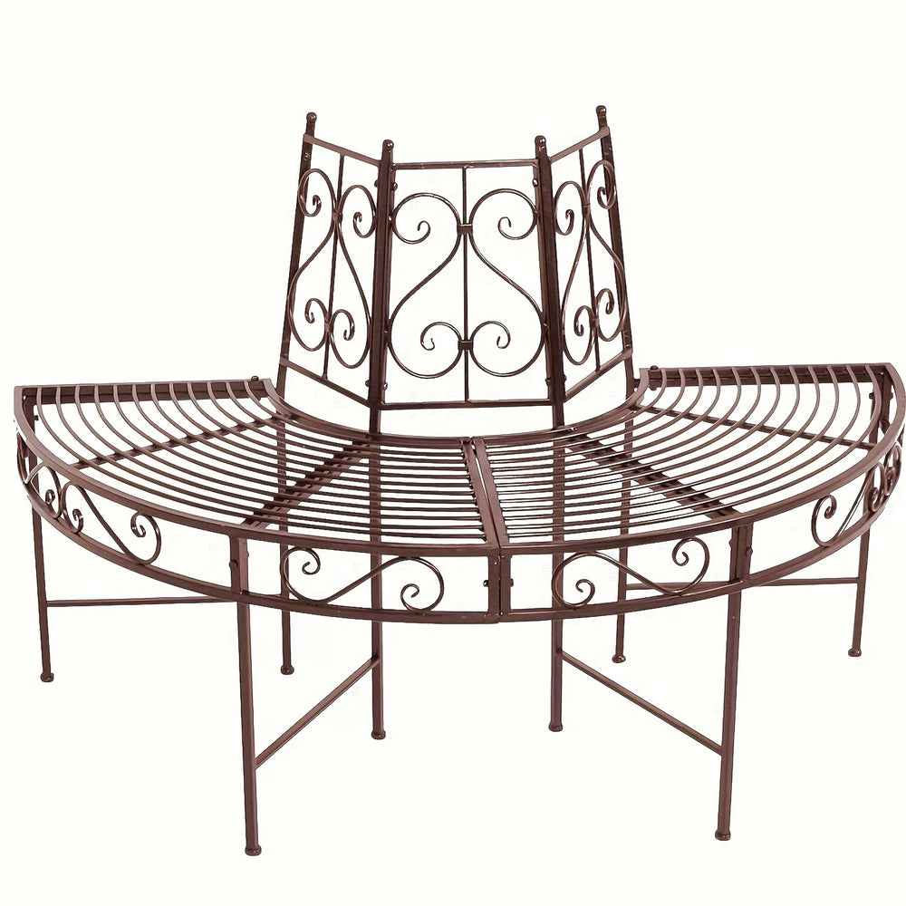 Banc de jardin demi-rond en fer