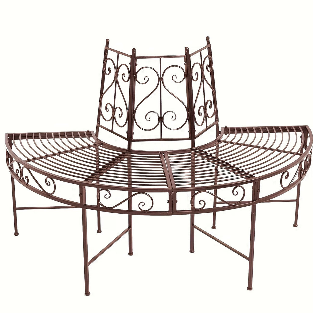 Banc de jardin demi-rond en fer