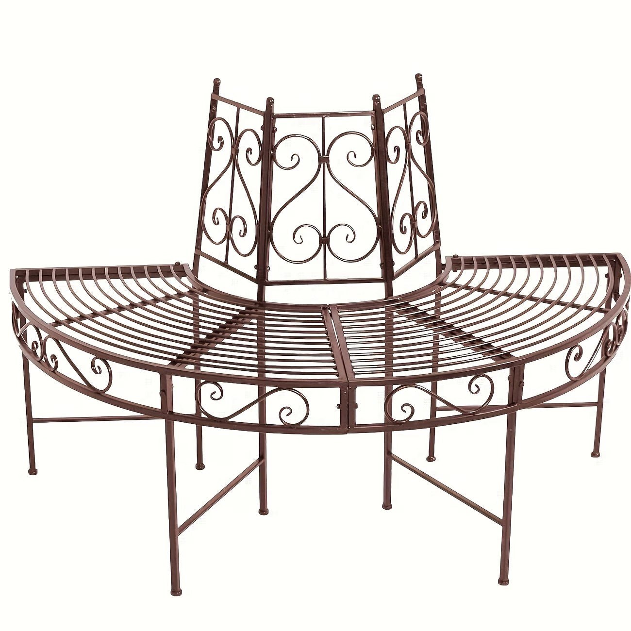 Banc de jardin demi-rond en fer