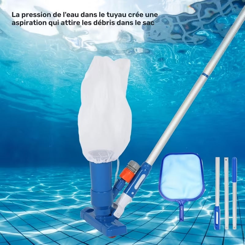 Aspirateur piscine avec brosse et manche