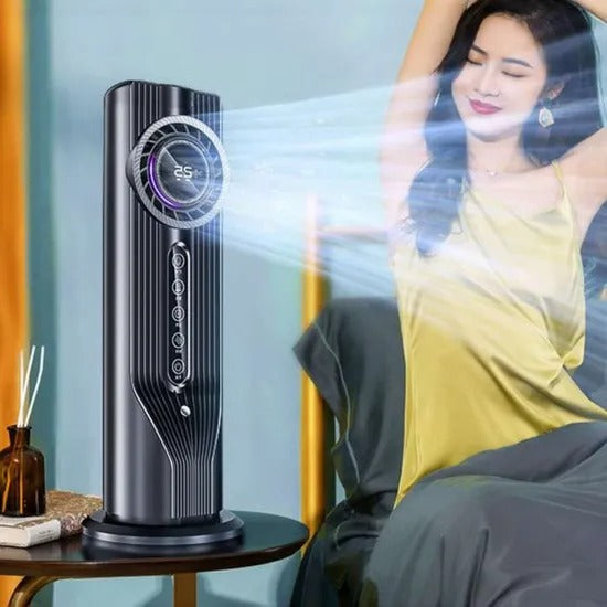 Ventilateur sur socle LED avec réservoir d’eau