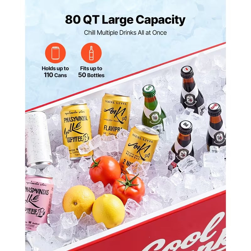 Glacière à roulettes VEVOR 75 L