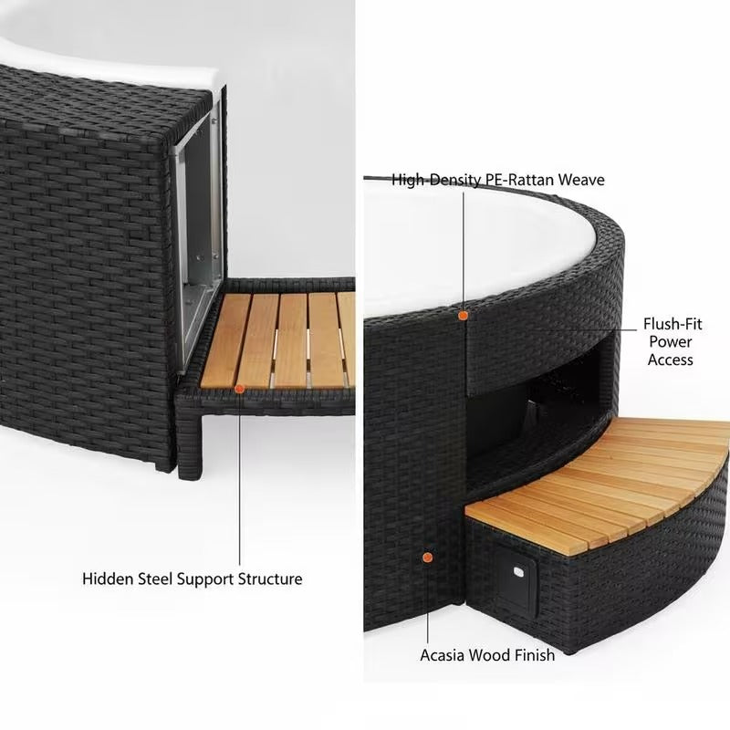 Habillage spa jacuzzi en résine tressée 243 cm