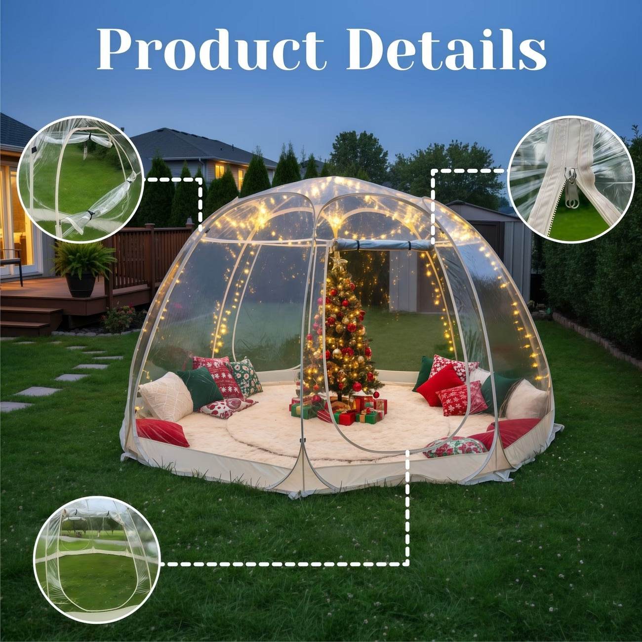Tente ronde transparente pop-up en PVC