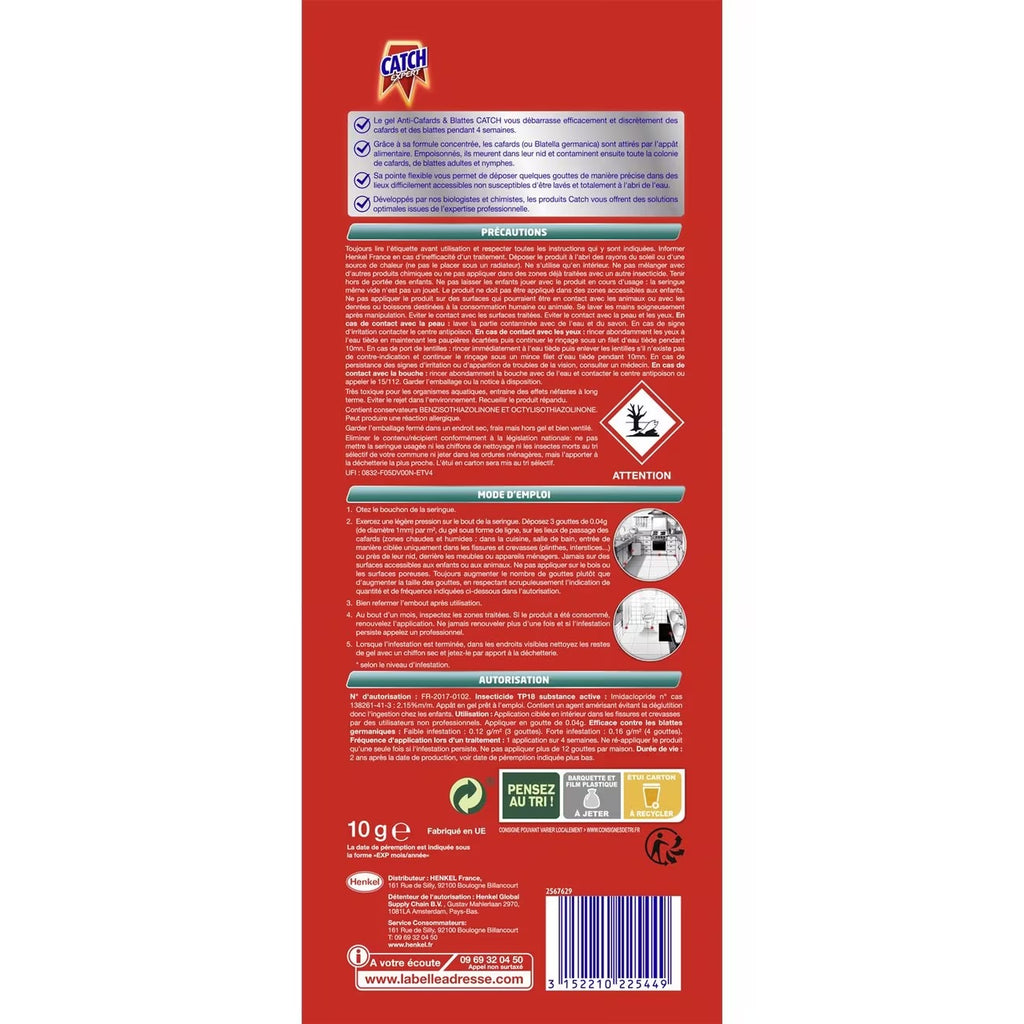 Lot de 2 gels anti-cafards CATCH 10 g