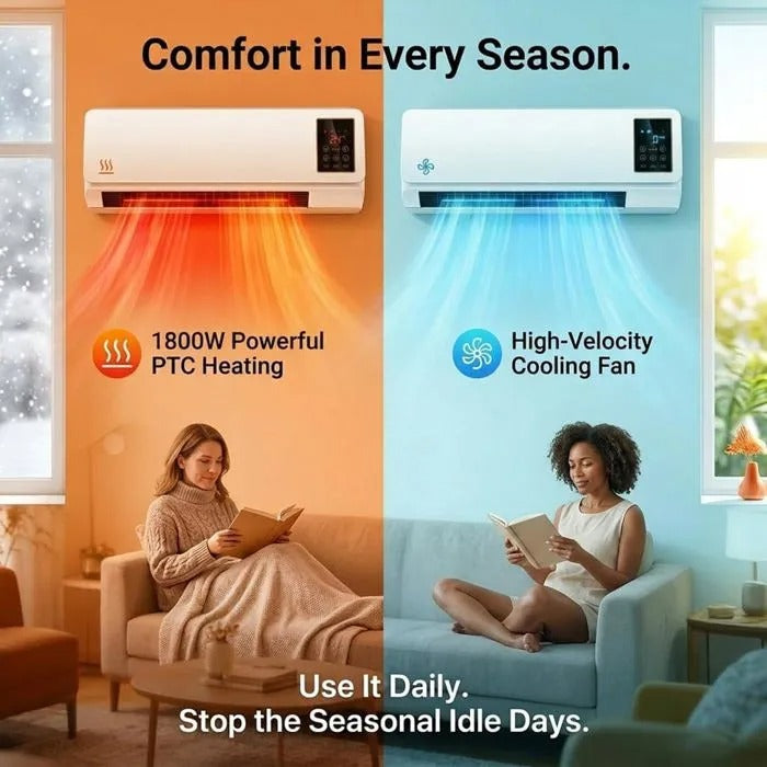 Ventilateur mural chaud/froid avec télécommande