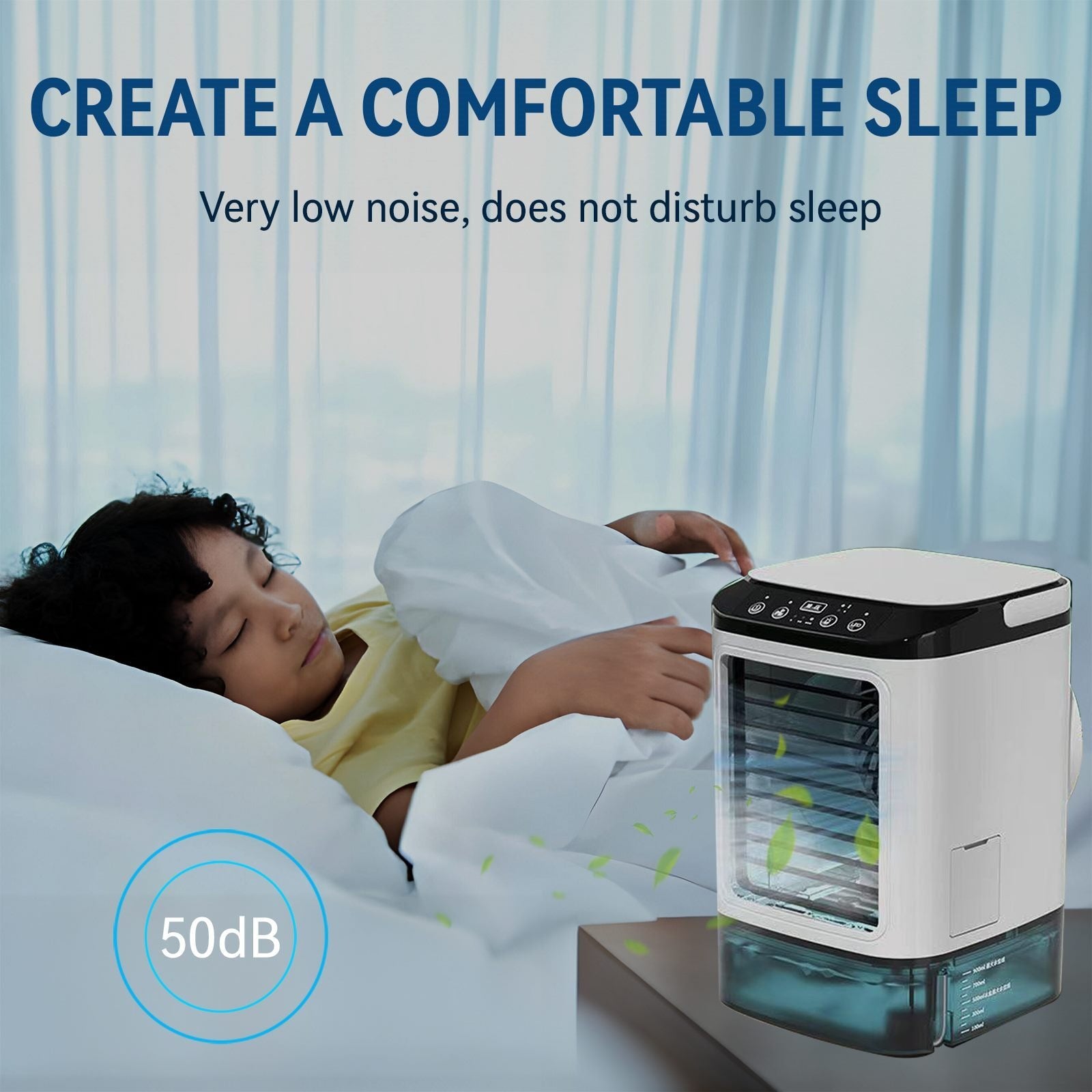 Rafraîchisseur d’air portable 3 vitesses avec brume
