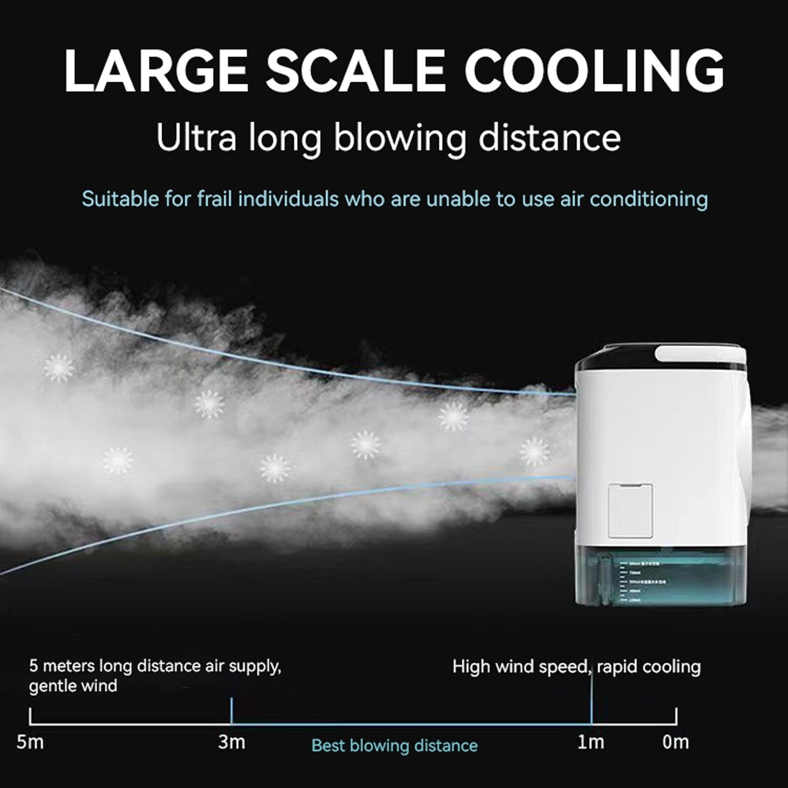 Rafraîchisseur d’air portable 3 vitesses avec brume