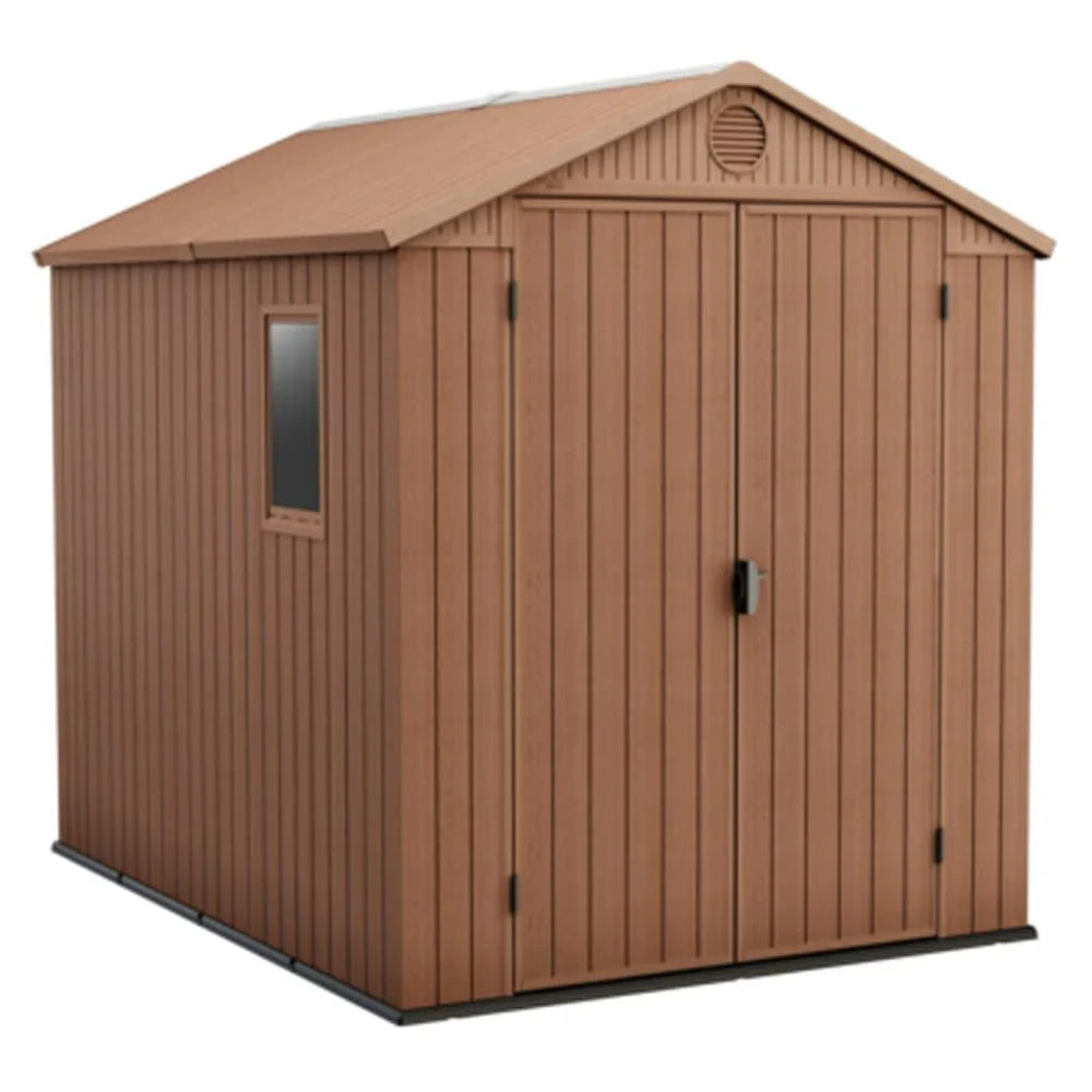 Keter Darwin – Abri de jardin 4×6 ou 6×8 marron