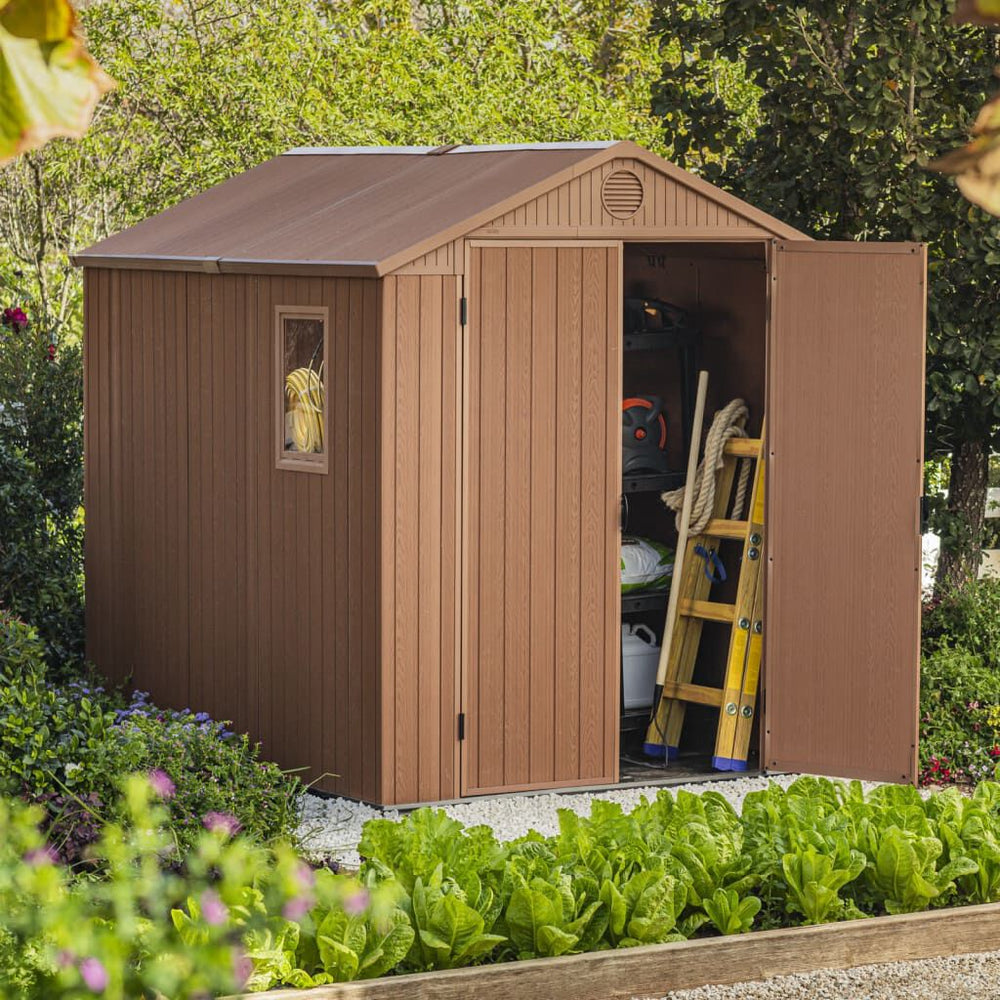 Keter Darwin – Abri de jardin 4×6 ou 6×8 marron
