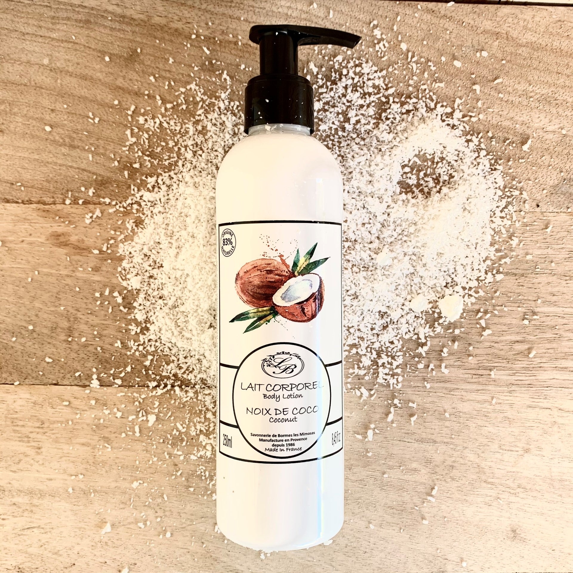 Lait corporel 250 ml Noix de coco - Savonneries de Bornes