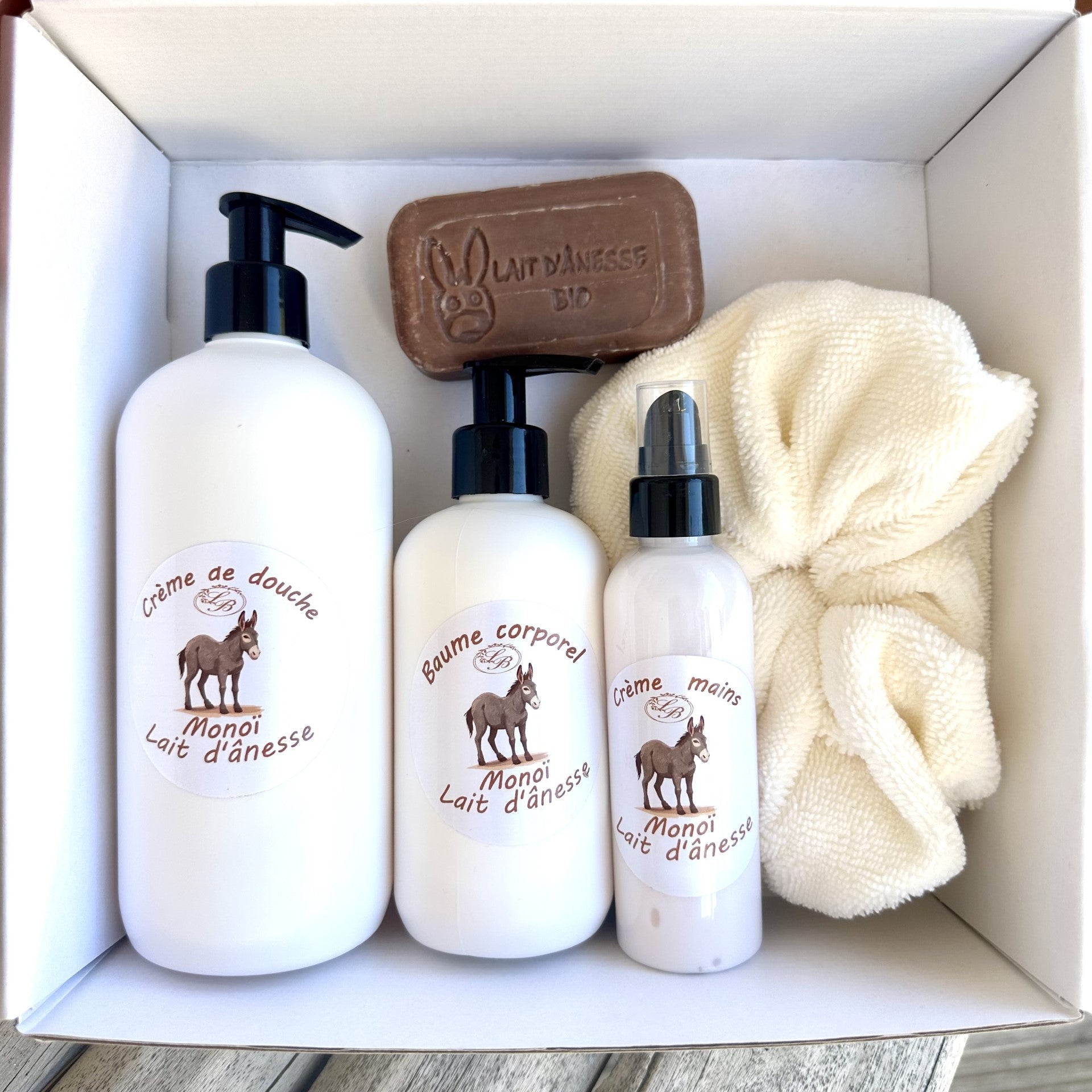 Coffret lait d’ânesse MONOÏ - Savonnerie de bornes