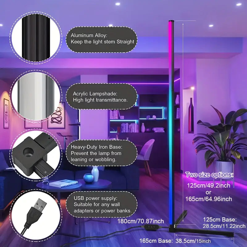 Lampe de Sol LED d’Angle Intelligente
