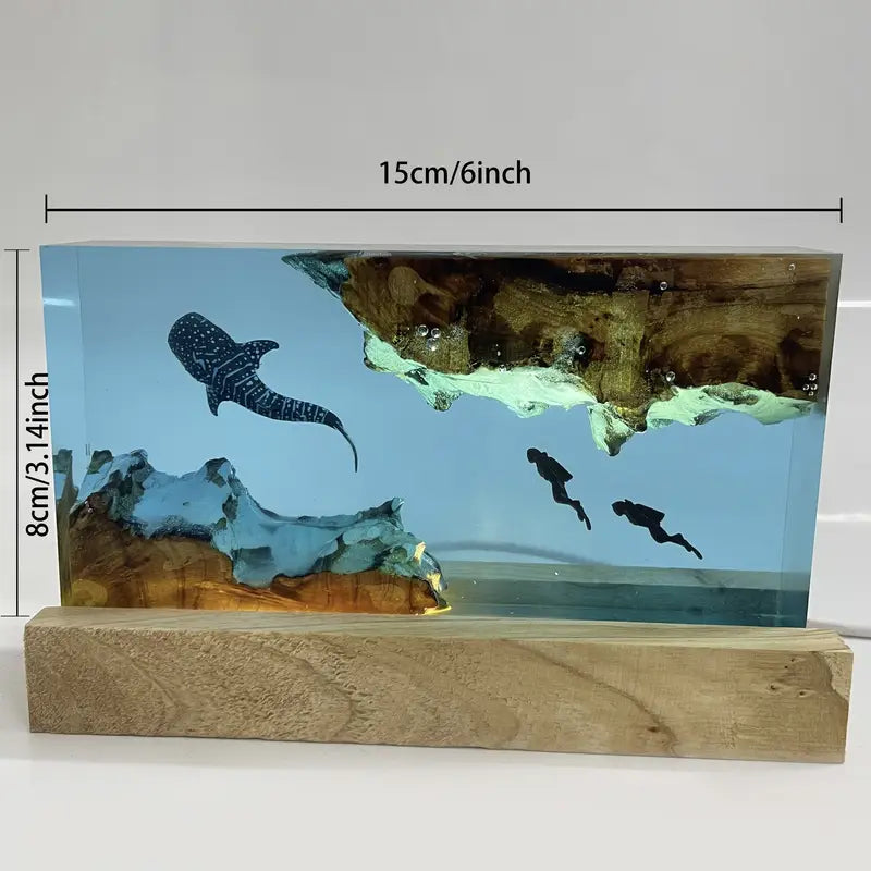 Lampe Baleine en Résine - L’Éveil de la Lumière Marine