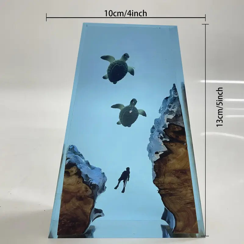 Lampe Tortue en Résine – Une œuvre lumineuse, sculptée par la mer