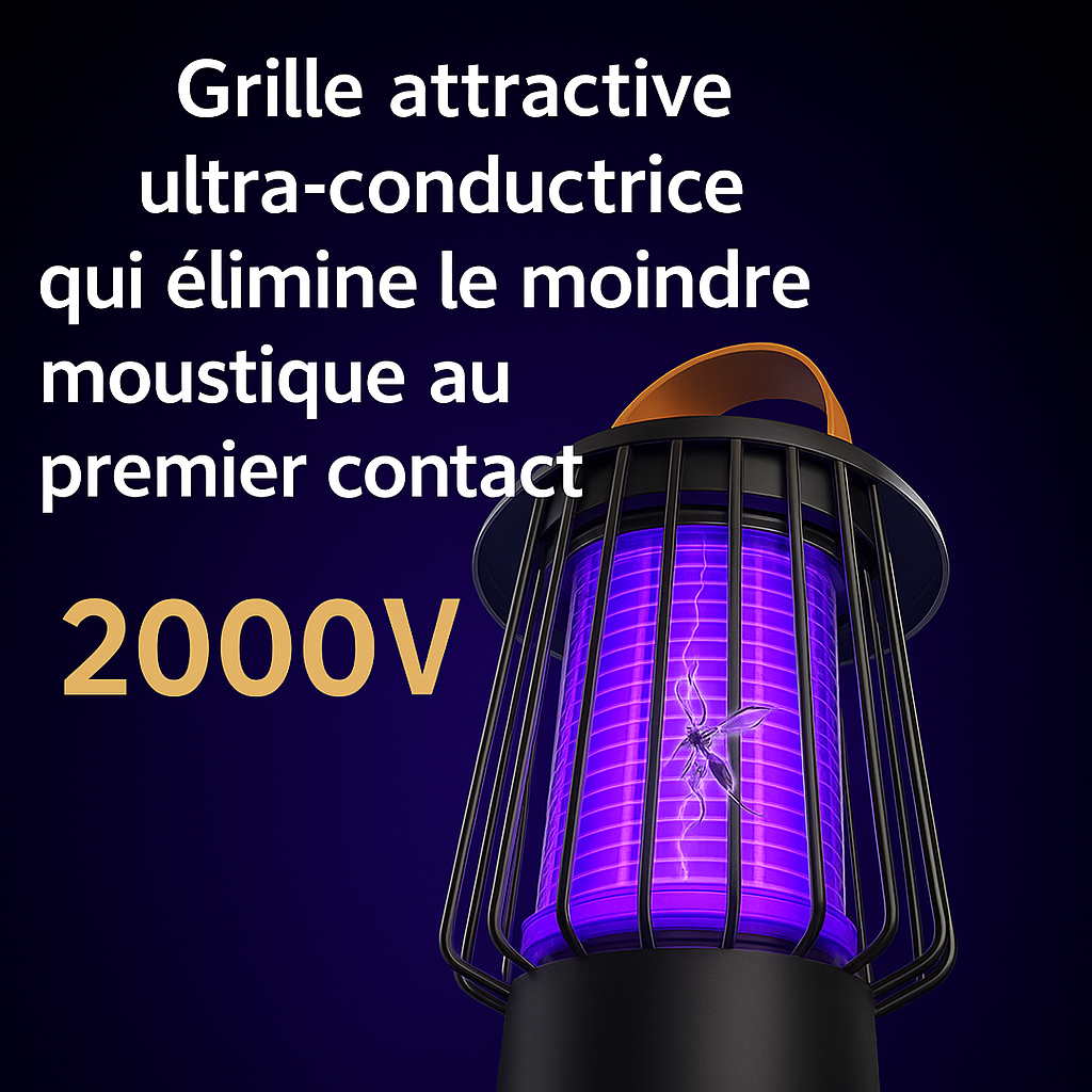 Lampe Anti-Moustiques Électrique USB – Piège Silencieux à Lumière UV pour Intérieur & Extérieur