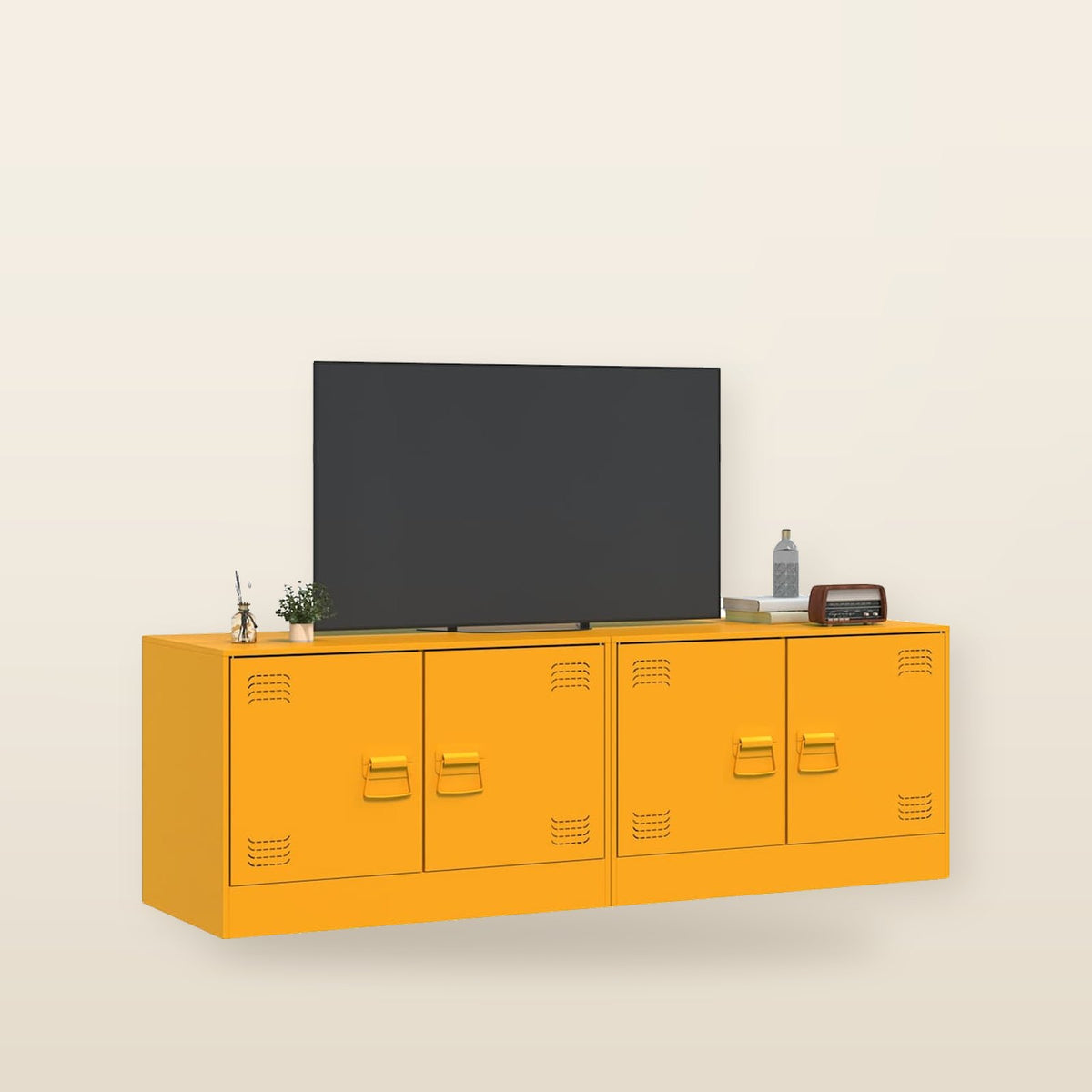 Meuble TV en Acier – 67 × 39 × 44 cm – Design Industriel et Compact