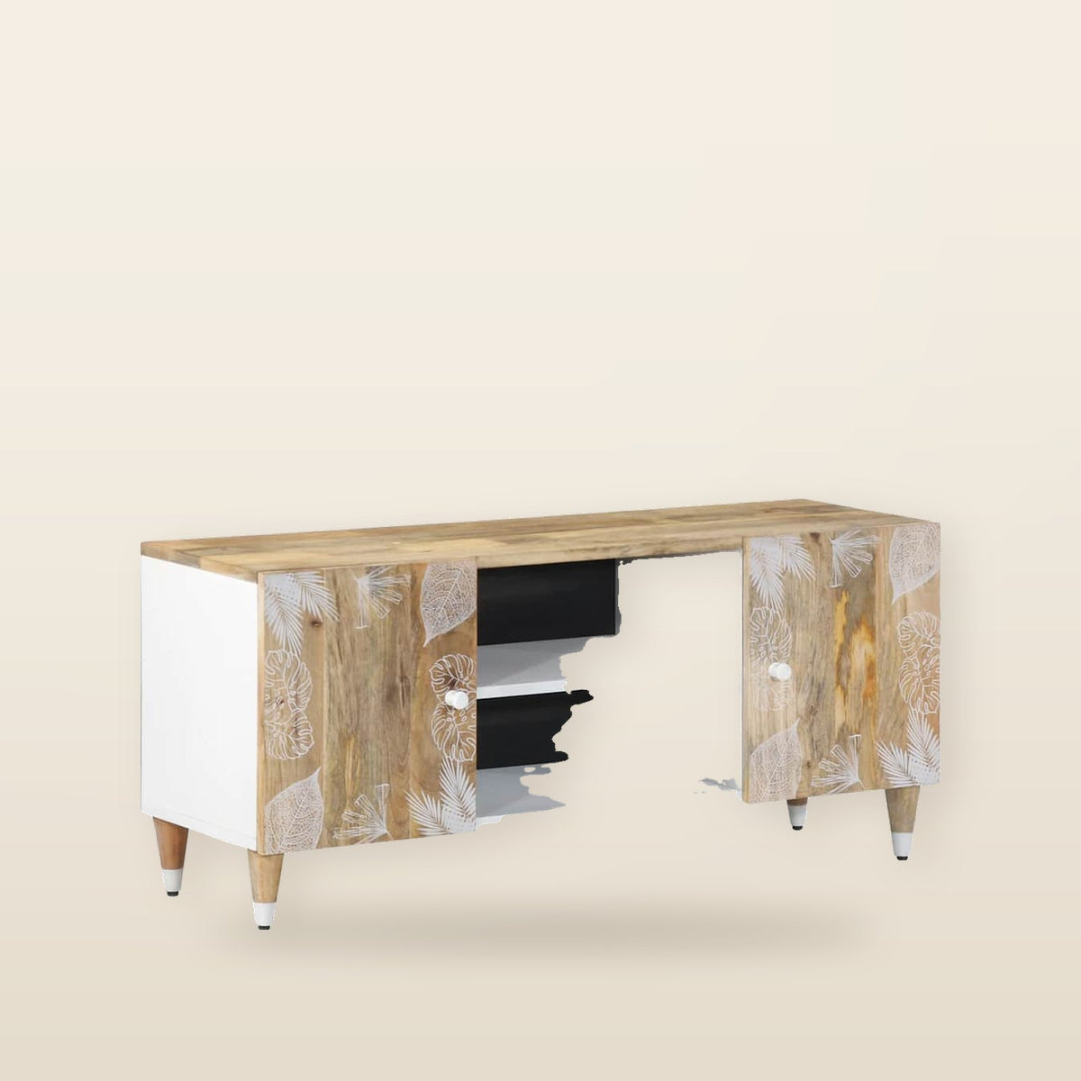Meuble TV en Bois Massif de Manguier – Style Naturel & Authentique