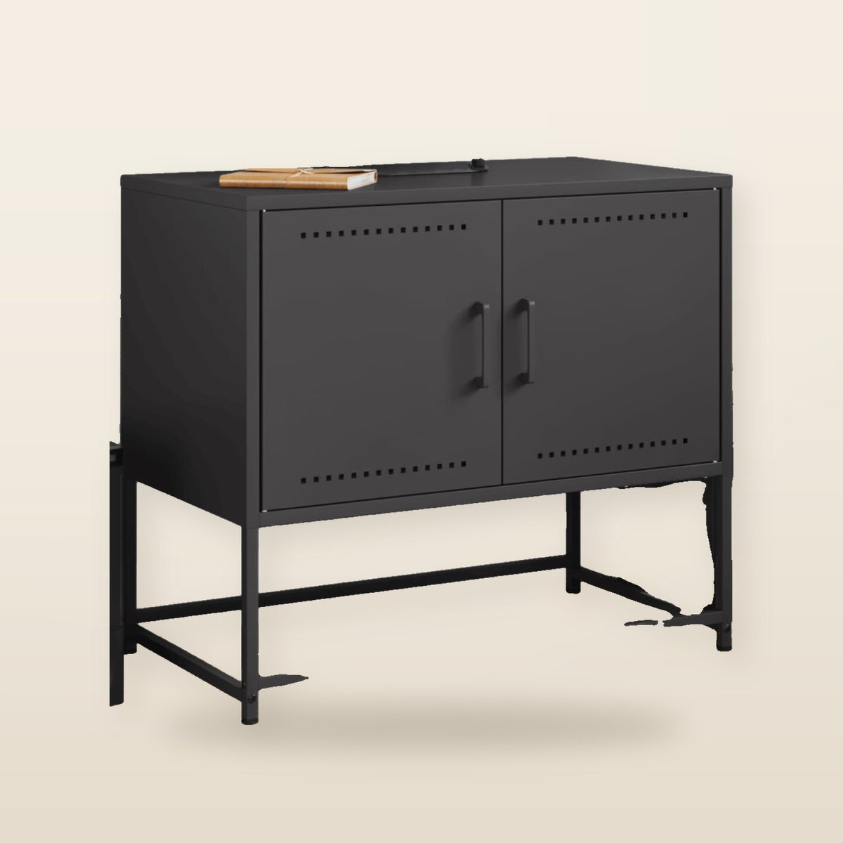 Meuble TV industriel en acier – 68,5 × 39 × 60,5 cm