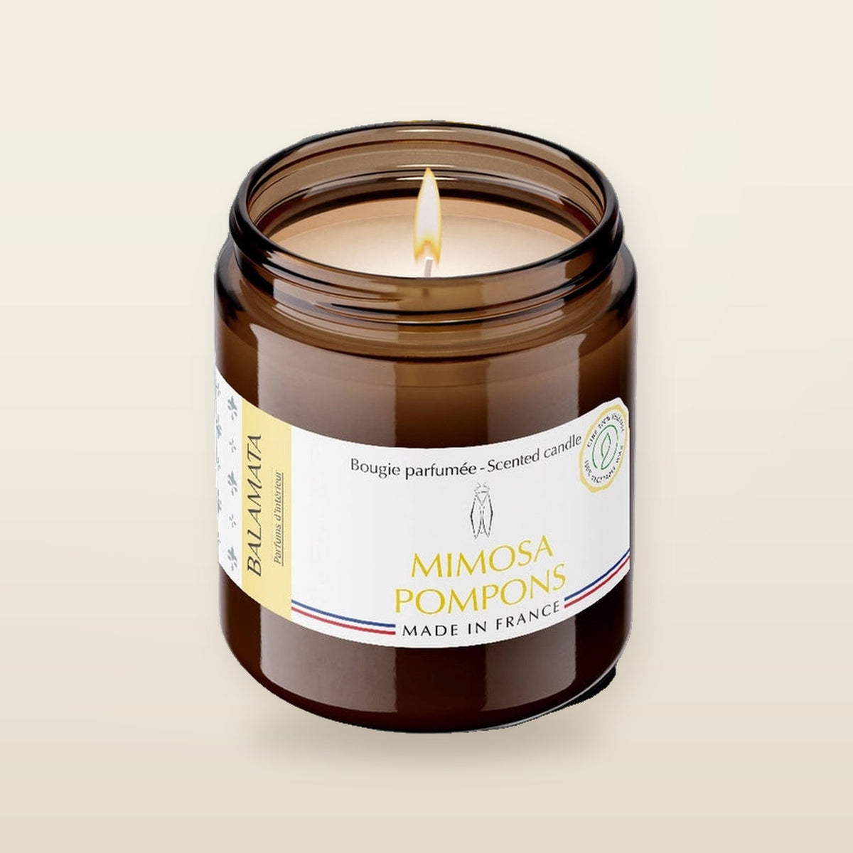 Duftkerze mit Pommadier. 140G – Mimosa-Pompons – Balamata
