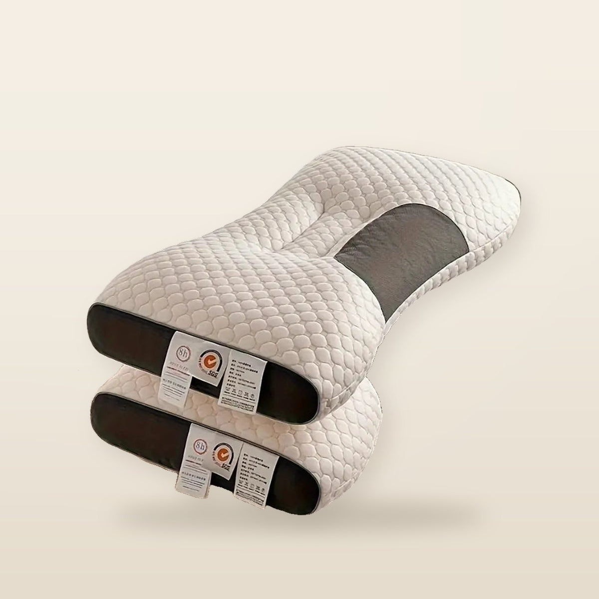 Oreiller ergonomique en coton avec housse amovible