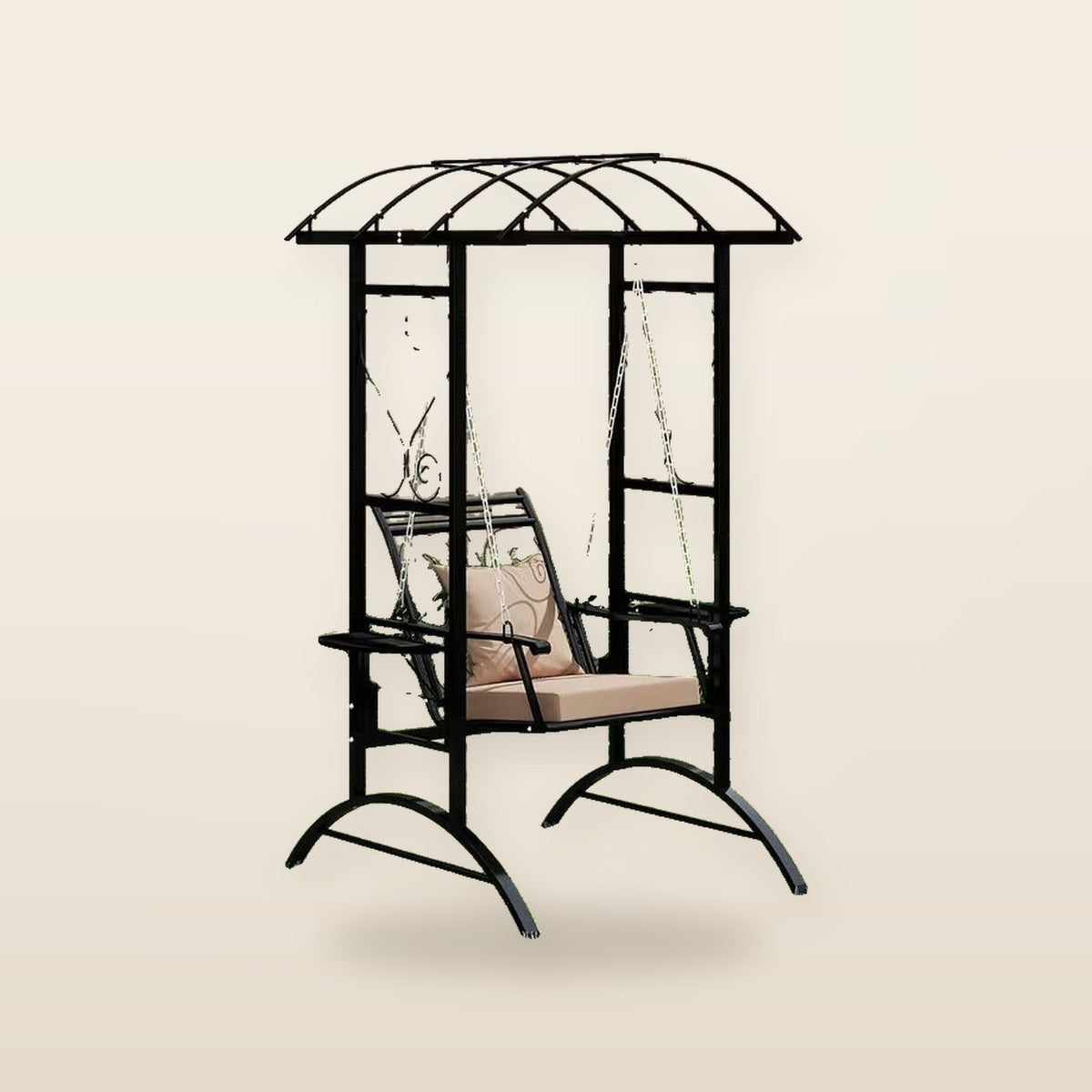 Balancelle de jardin avec treillis et coussins