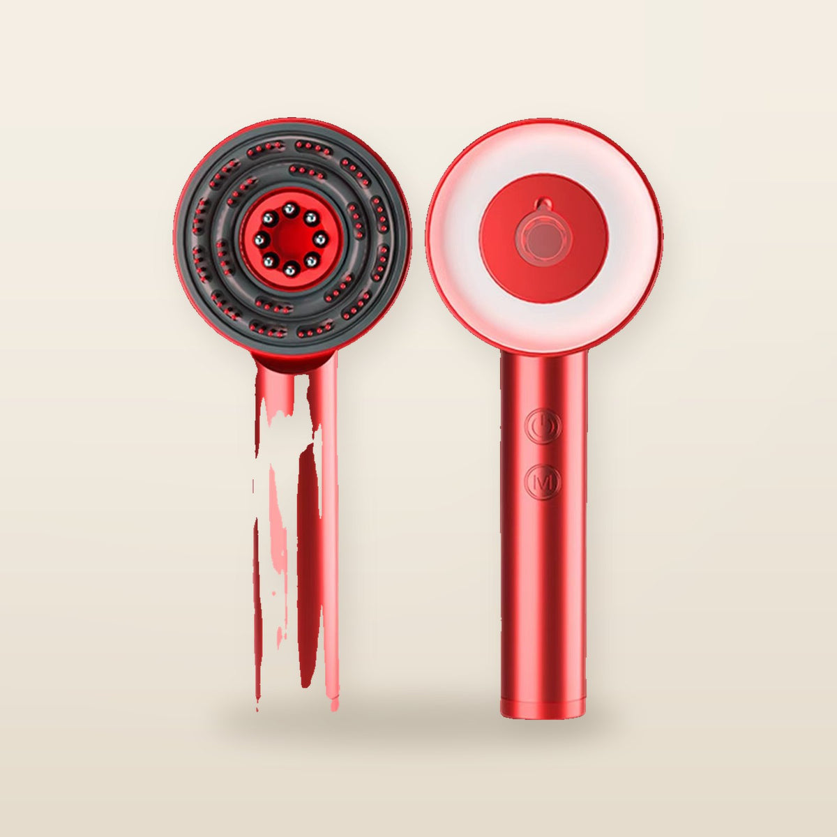Peigne de massage électrique – LED, rouge ou gris