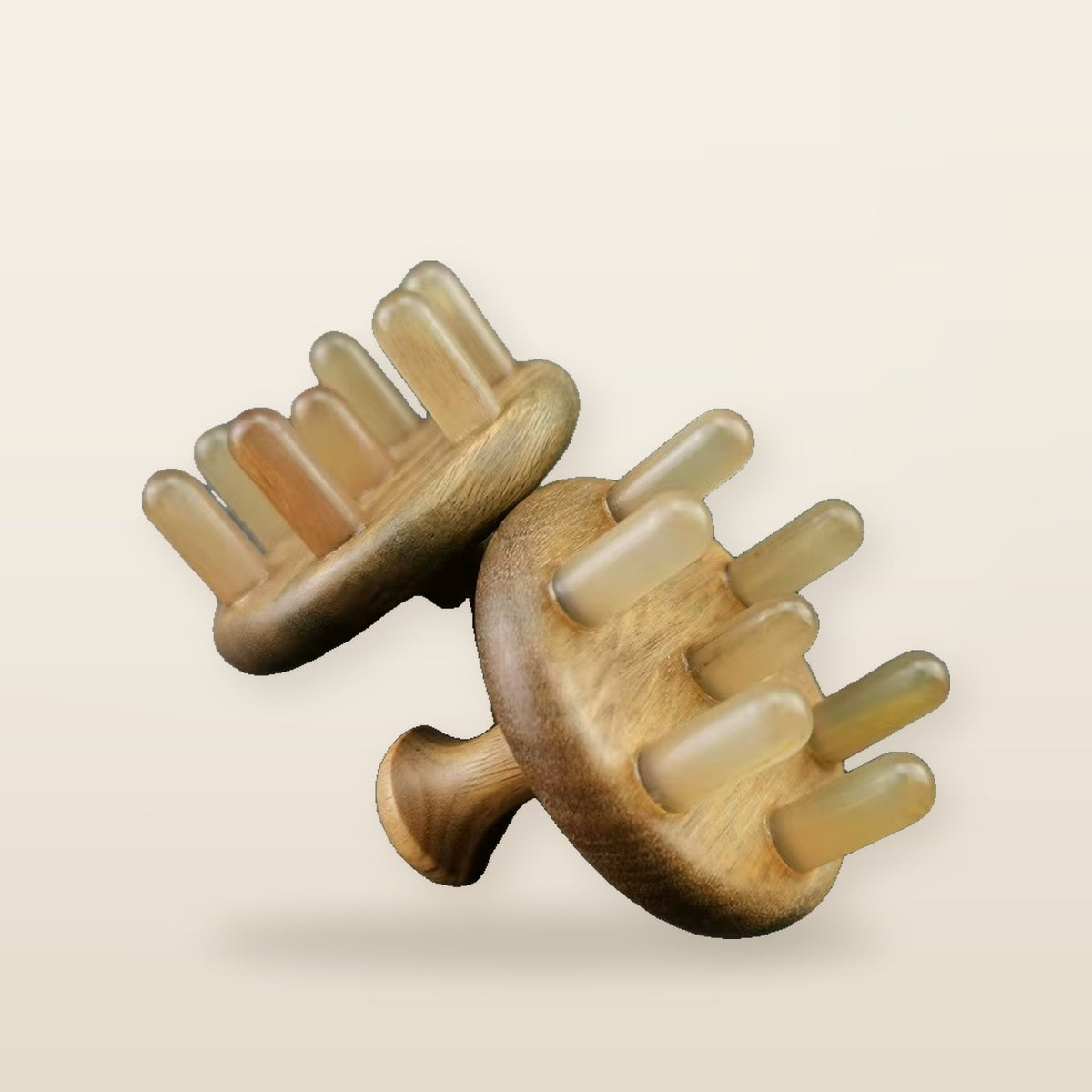 Peigne de Massage en Corne Naturelle – Brosse à Shampooing
