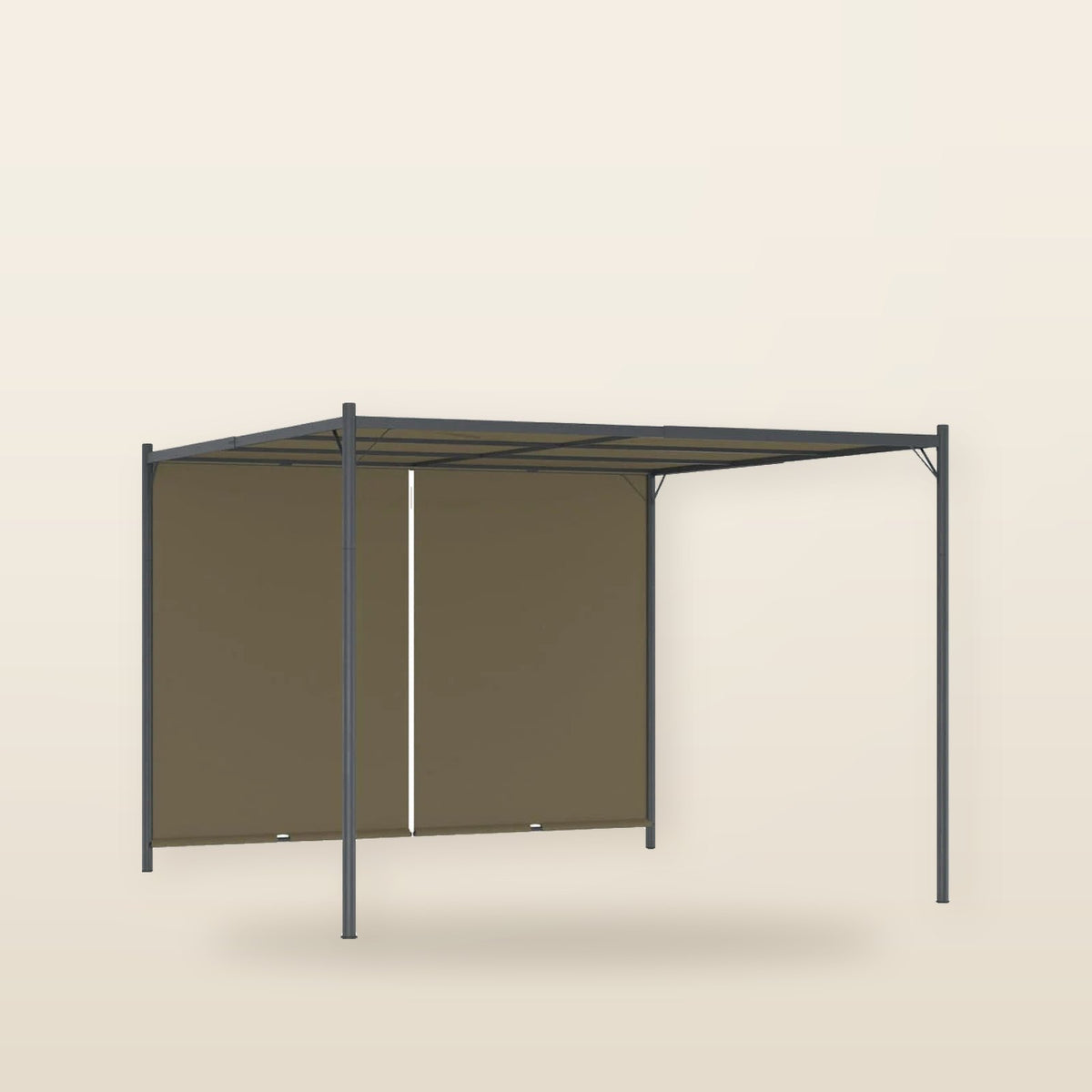 Pergola de Jardin avec Auvent Rétractable Taupe 3 × 3 m– Élégance et Confort sur Mesure