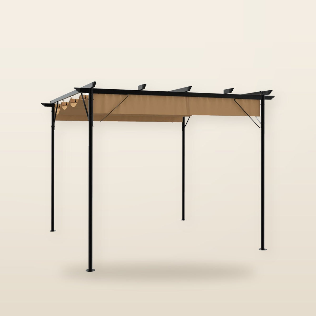 Pergola Élégance Taupe 3 × 3 m – Toit Rétractable Acier