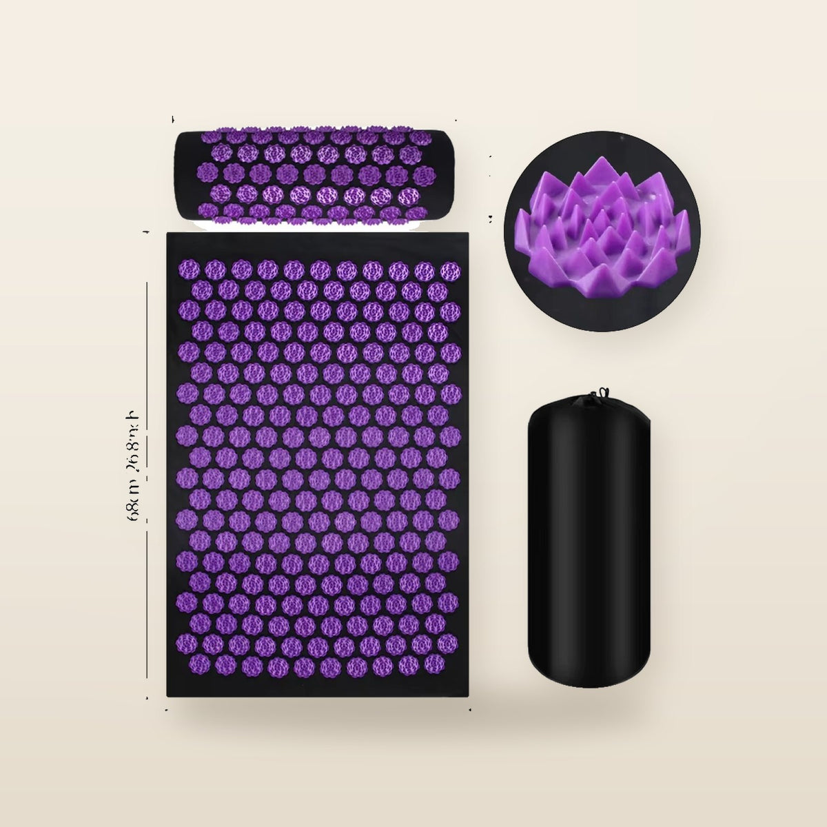 Pranamat Éco – Tapis d’Acupression Lotus pour une Détente Totale