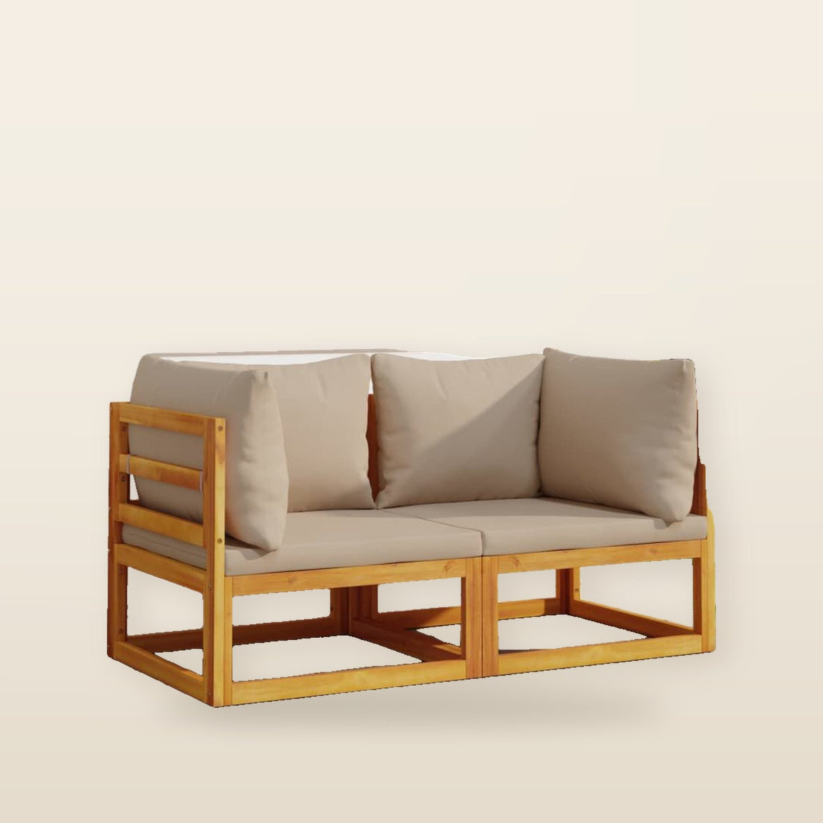 Salon de jardin 2 pièces bois d’acacia – Taupe