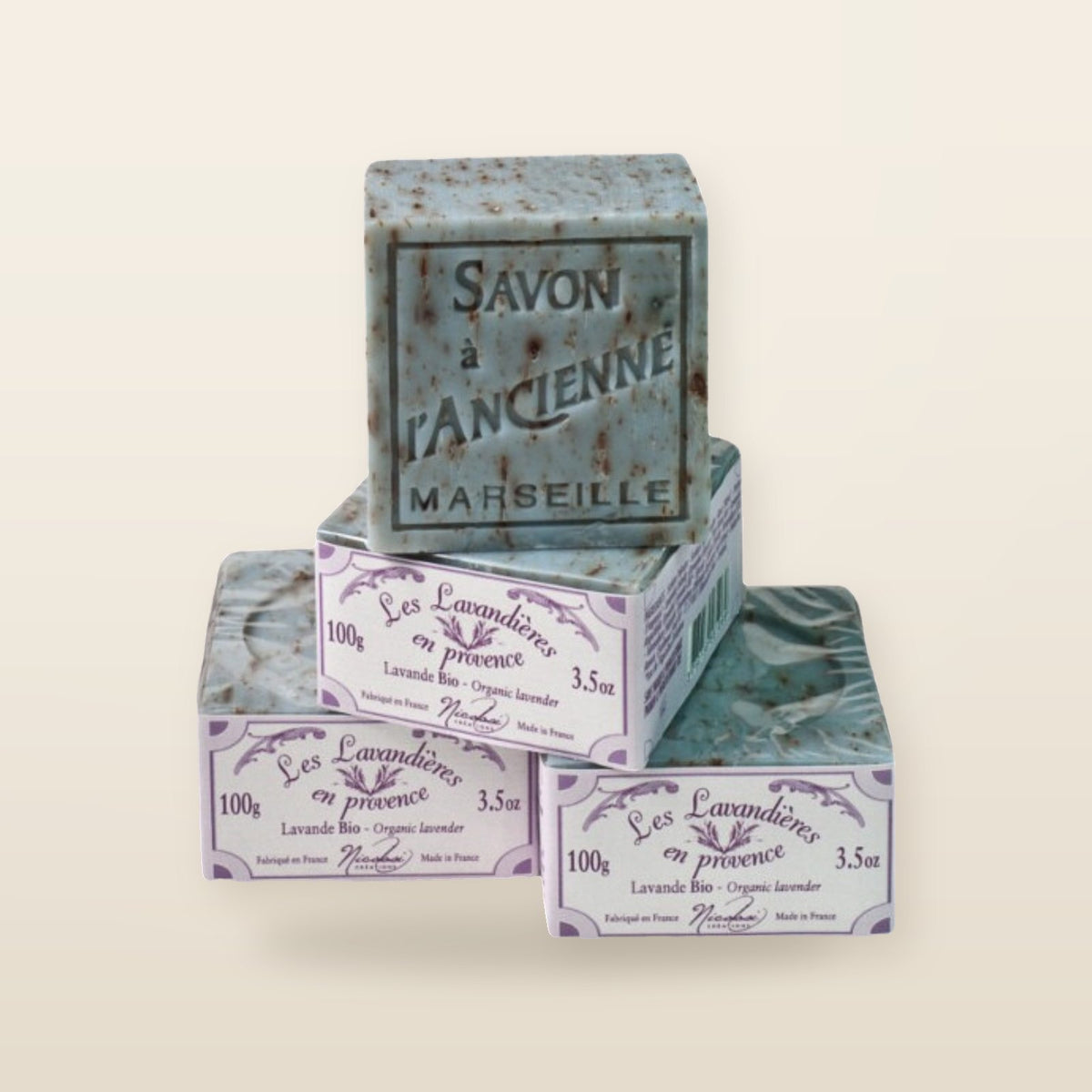 Savon de Marseille à la Lavande Bio 100 g par Nicolosi