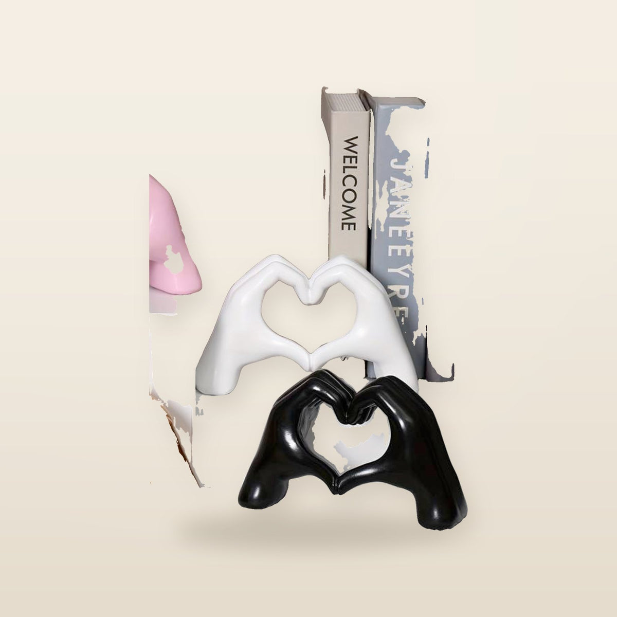 Resin heart-shaped sculpture