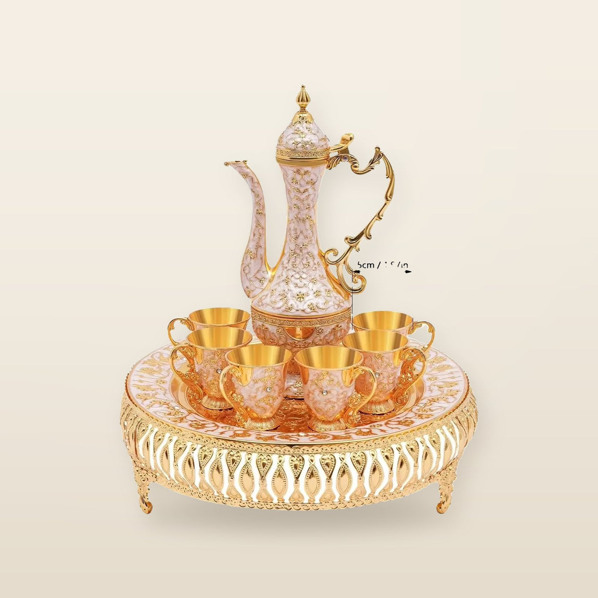 Service de Cafetière & Théière Turque Doré Vintage