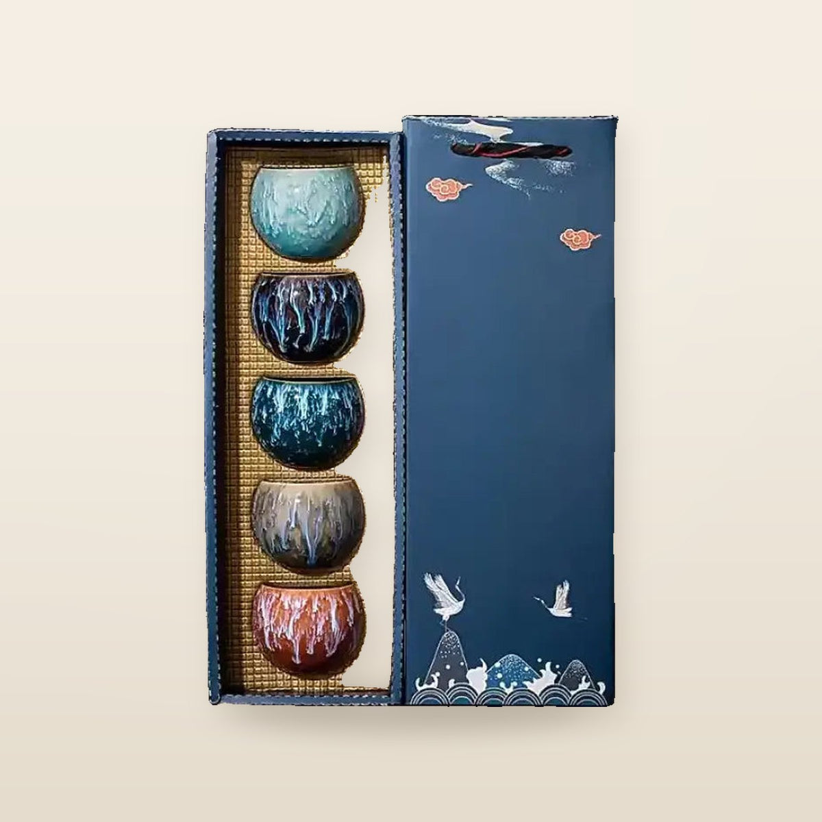 Boîte Cadeau – 5 Tasses à Thé Chinoises Traditionnelles