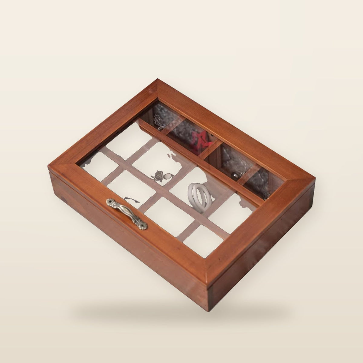Boîte de Rangement en Bois avec 12 Compartiments