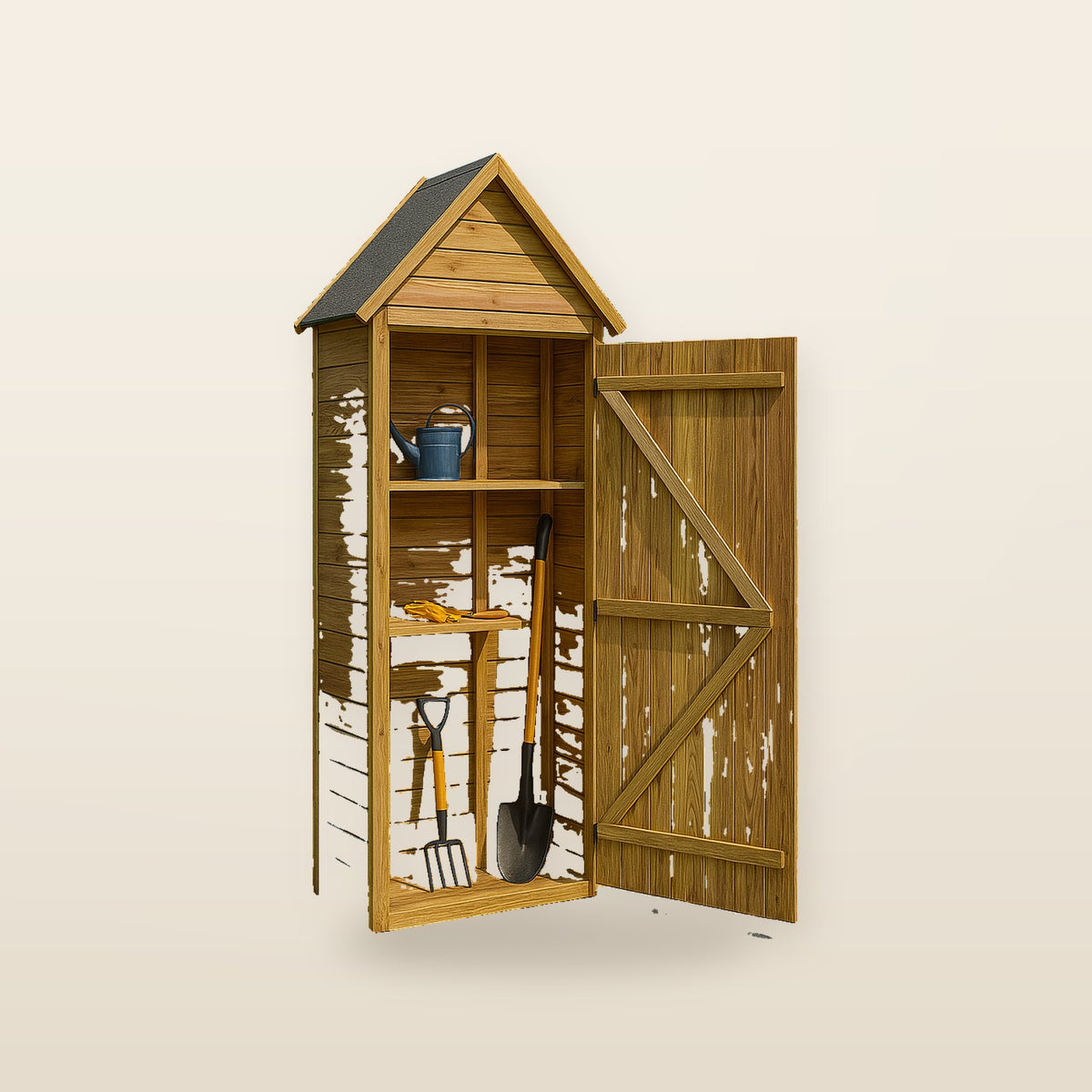 Abri à Outils de Jardin en Bois 69 × 32 × 178 cm – Pin Imprégné
