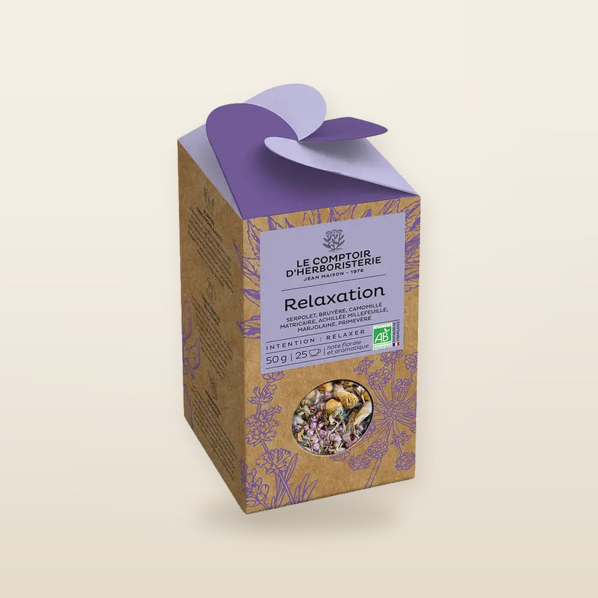 Tisane Relaxation BIO 50 g – Comptoir d’Herboristerie