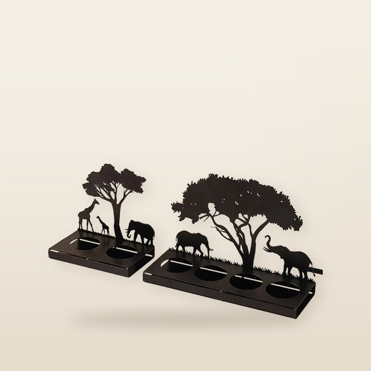 Bougeoir Animaux 3D en Métal – Silhouette en Fer